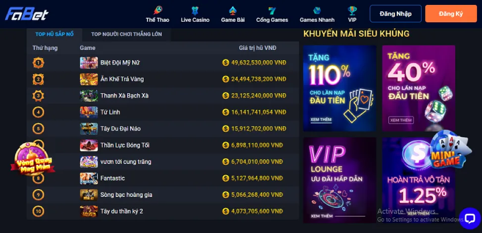 Các loại slot game phổ biến tại 78win8
